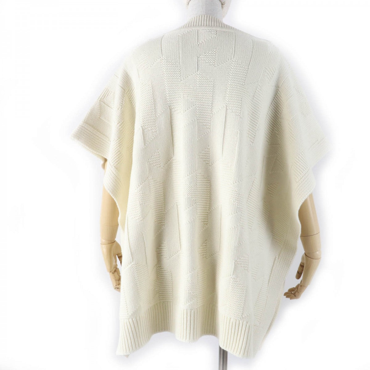 HERMES poncho wool Ivory 34