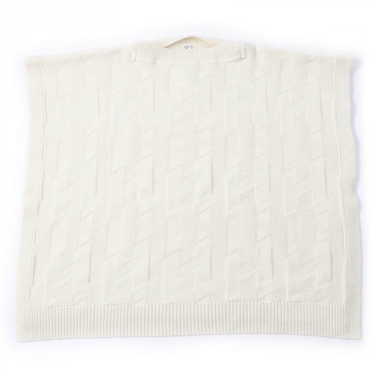 HERMES poncho wool Ivory 34