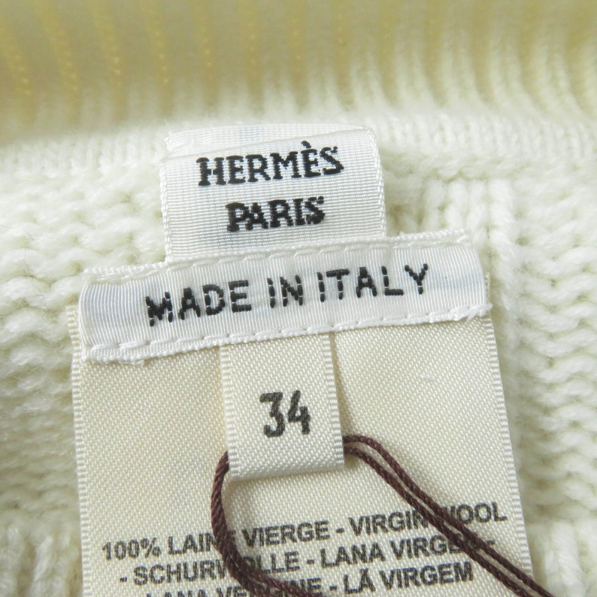 HERMES poncho wool Ivory 34