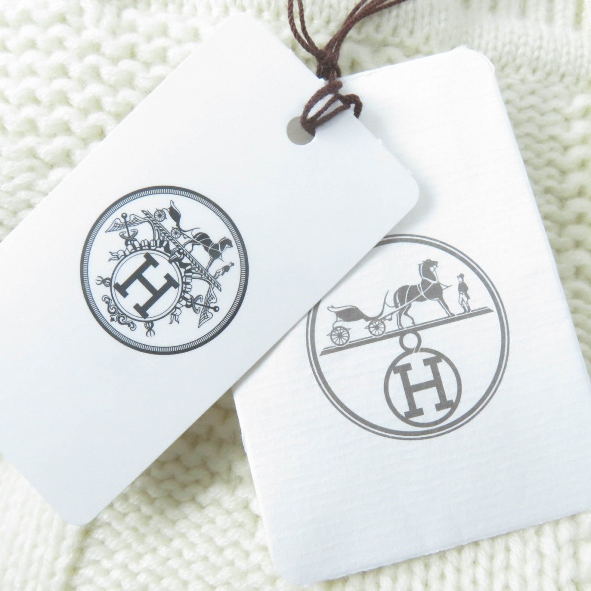 HERMES poncho wool Ivory 34