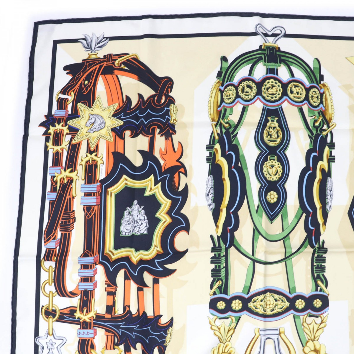 HERMES scarf silk multicolor Carre90 Brides et Destin