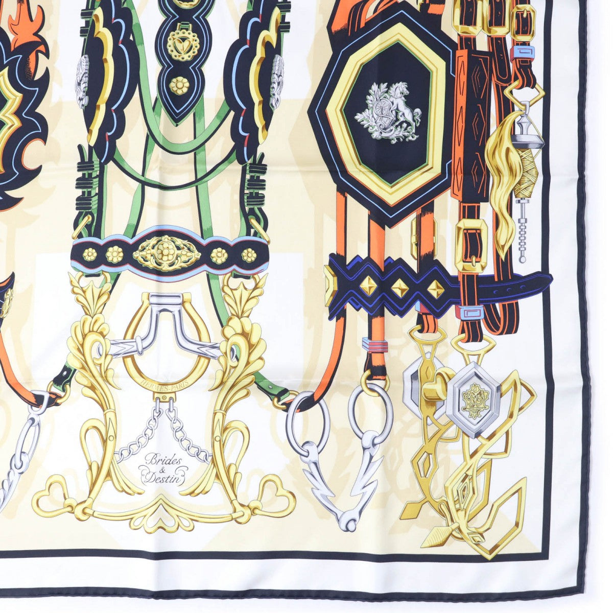 HERMES scarf silk multicolor Carre90 Brides et Destin