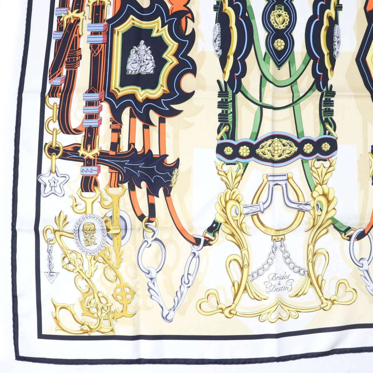 HERMES scarf silk multicolor Carre90 Brides et Destin