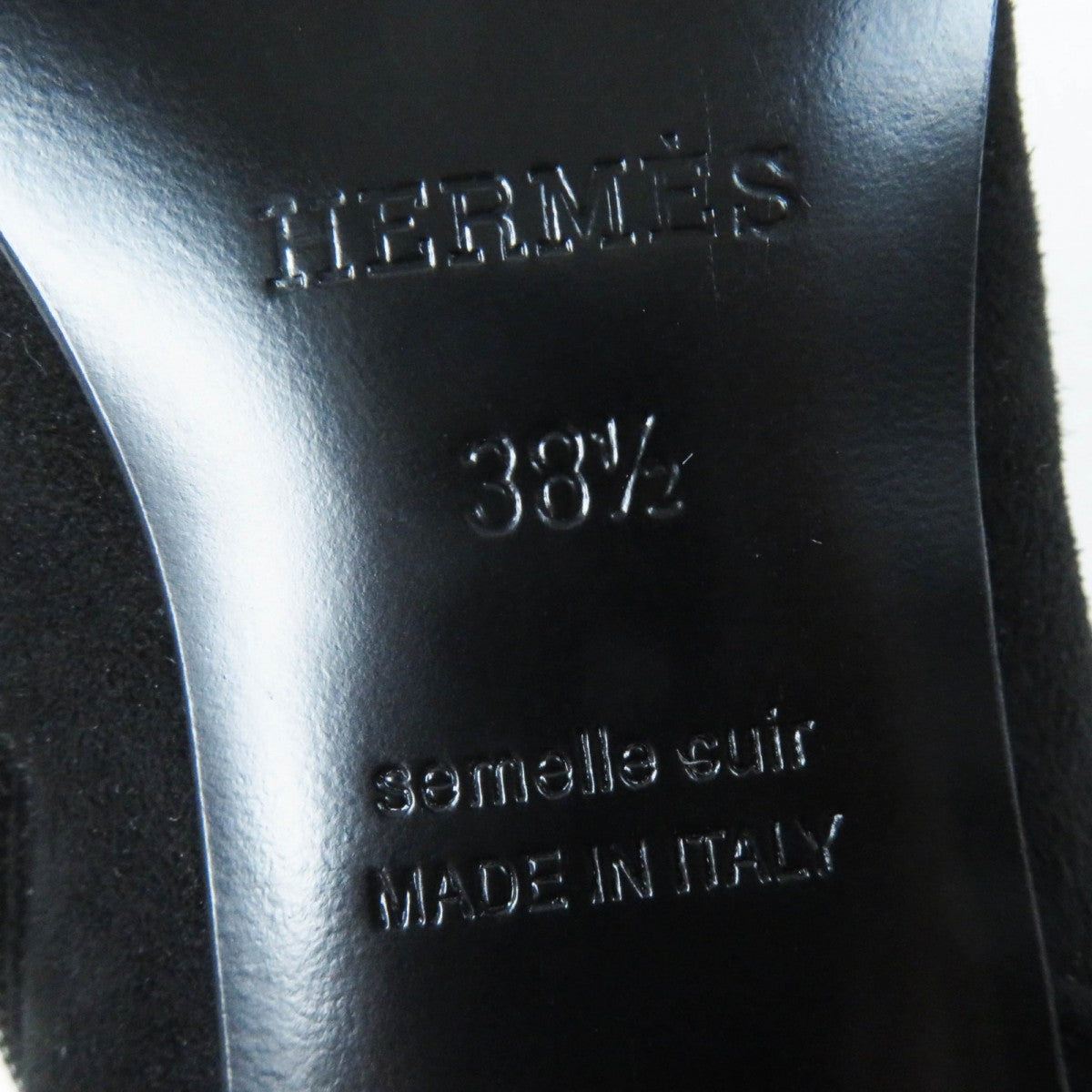 HERMES short boots Suede leather black Saint Germain 38.5