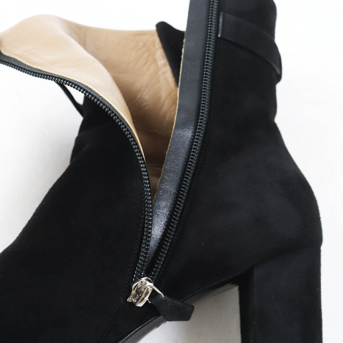 HERMES short boots Suede leather black Saint Germain 38.5