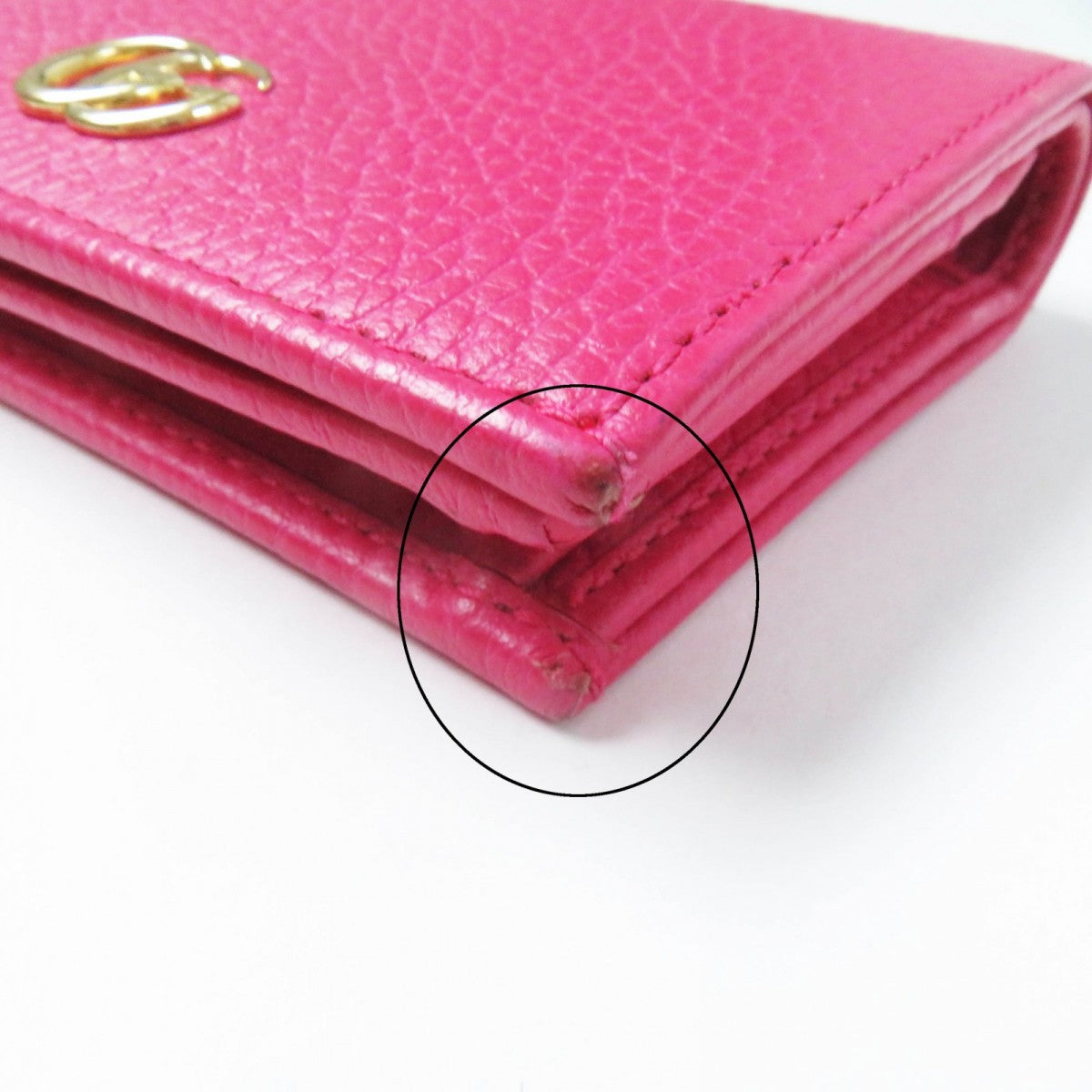 GUCCI Bifold Wallet 456126 leather pink