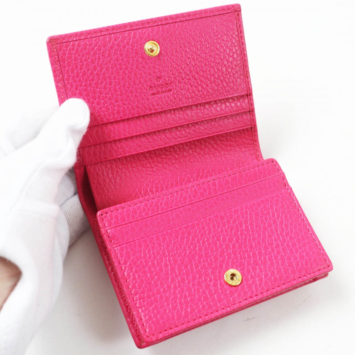 GUCCI Bifold Wallet 456126 leather pink