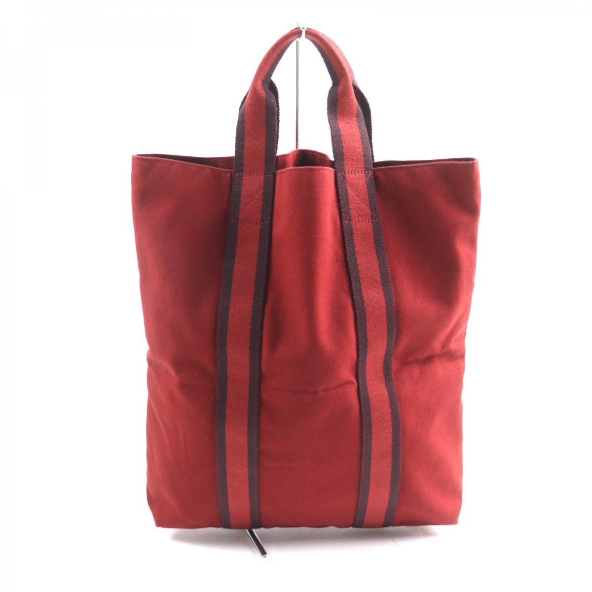 HERMES Tote Bag cotton Bordeaux Fool Toe Kabas