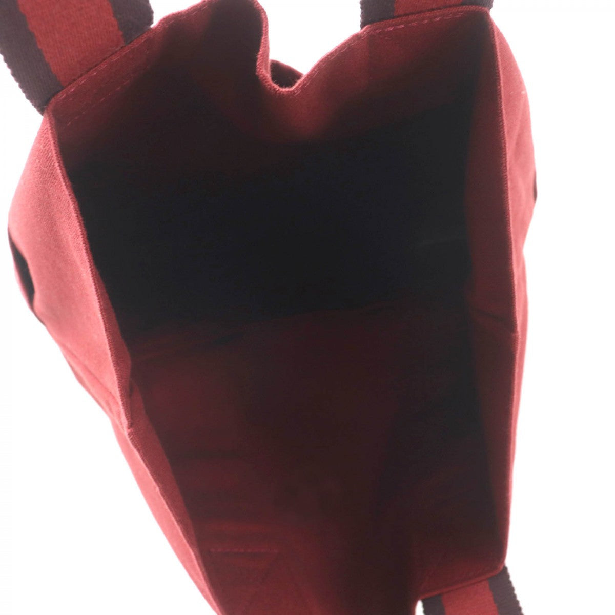 HERMES Tote Bag cotton Bordeaux Fool Toe Kabas