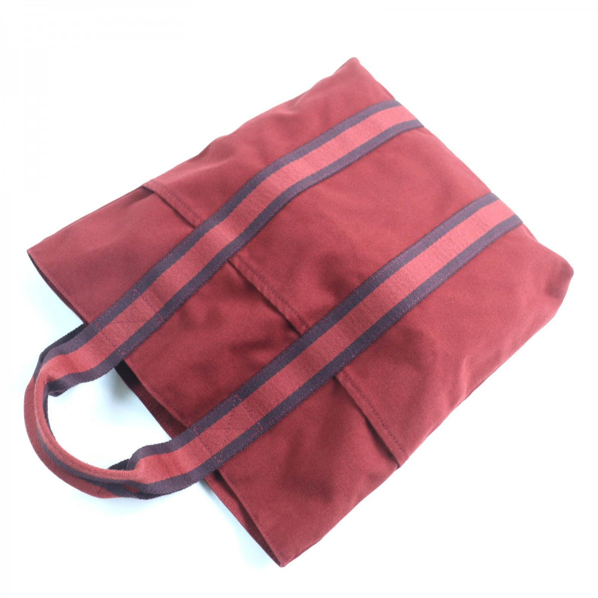 HERMES Tote Bag cotton Bordeaux Fool Toe Kabas