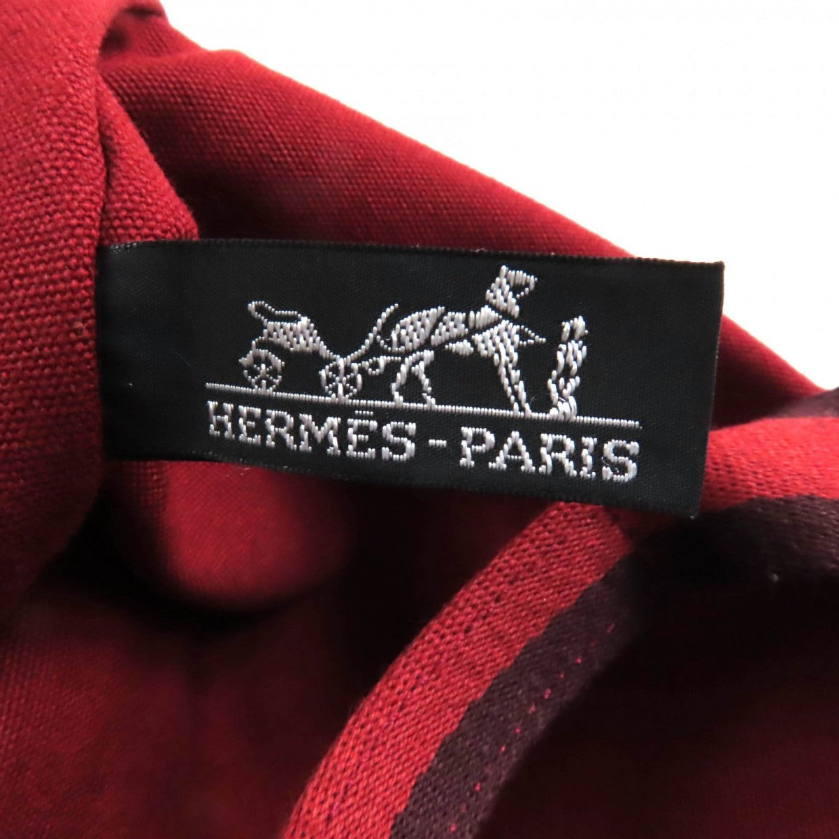 HERMES Tote Bag cotton Bordeaux Fool Toe Kabas