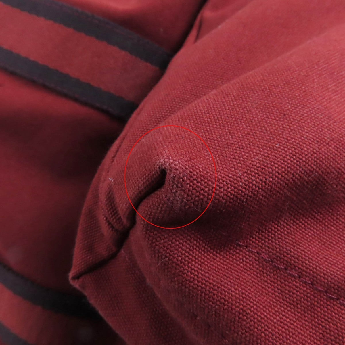 HERMES Tote Bag cotton Bordeaux Fool Toe Kabas