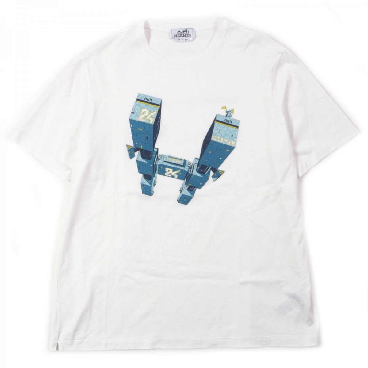HERMES Short sleeve T-shirt cotton white ODYSSEY L