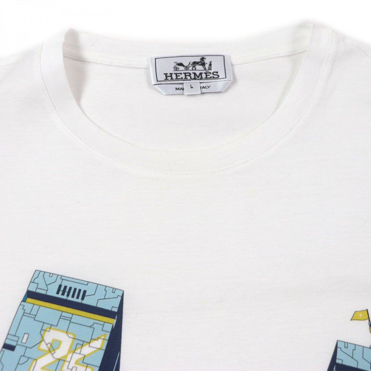 HERMES Short sleeve T-shirt cotton white ODYSSEY L