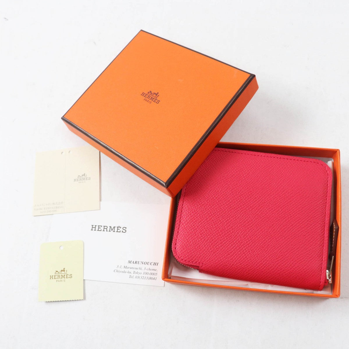 HERMES Coin case Epsom Rose Extreme Asap Compact Silk Inn