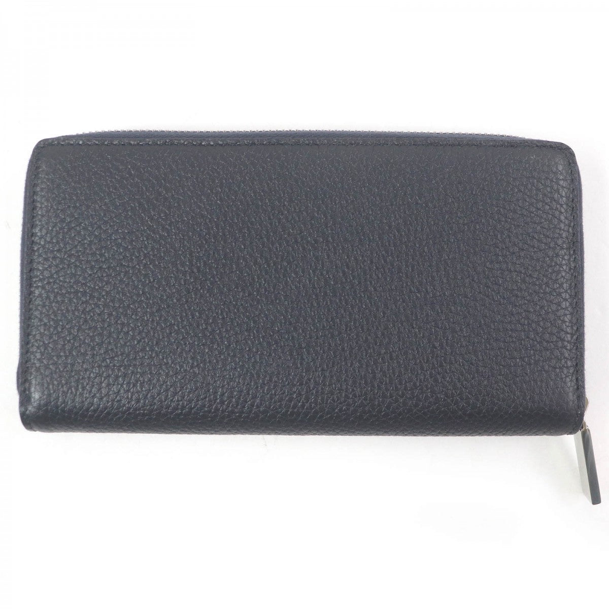 GUCCI Long Wallet Purse 817044 leather dark blue Zip Around Wallet Oatmeal Interior