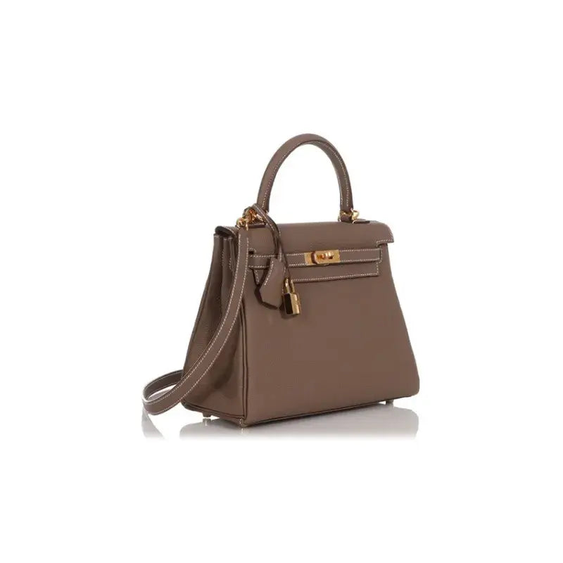 HERMES Kelly elephant gray Togo leather Bag (25,28) Handbag