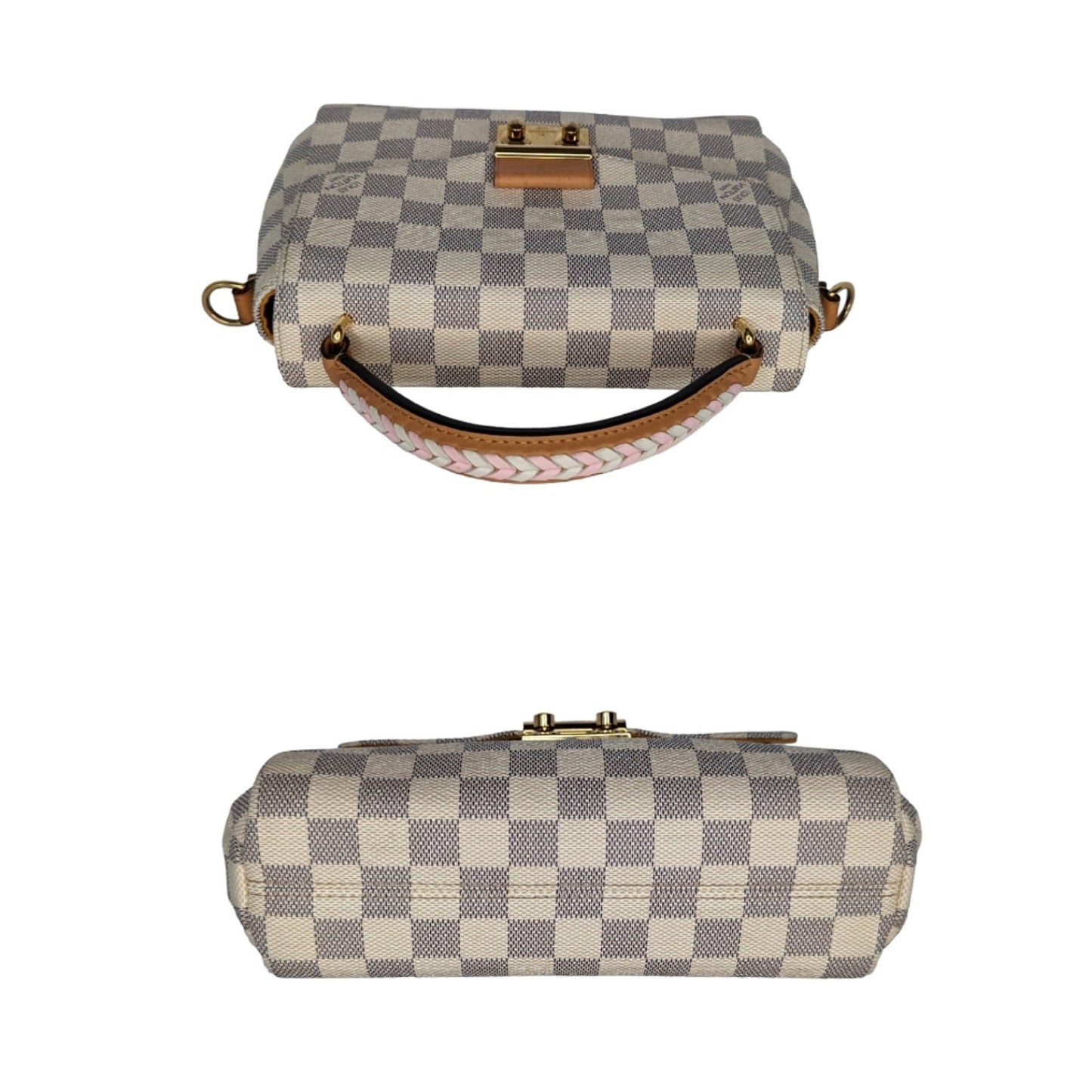 Louis Vuitton Damier Azur Braided Croisette Rose Bag