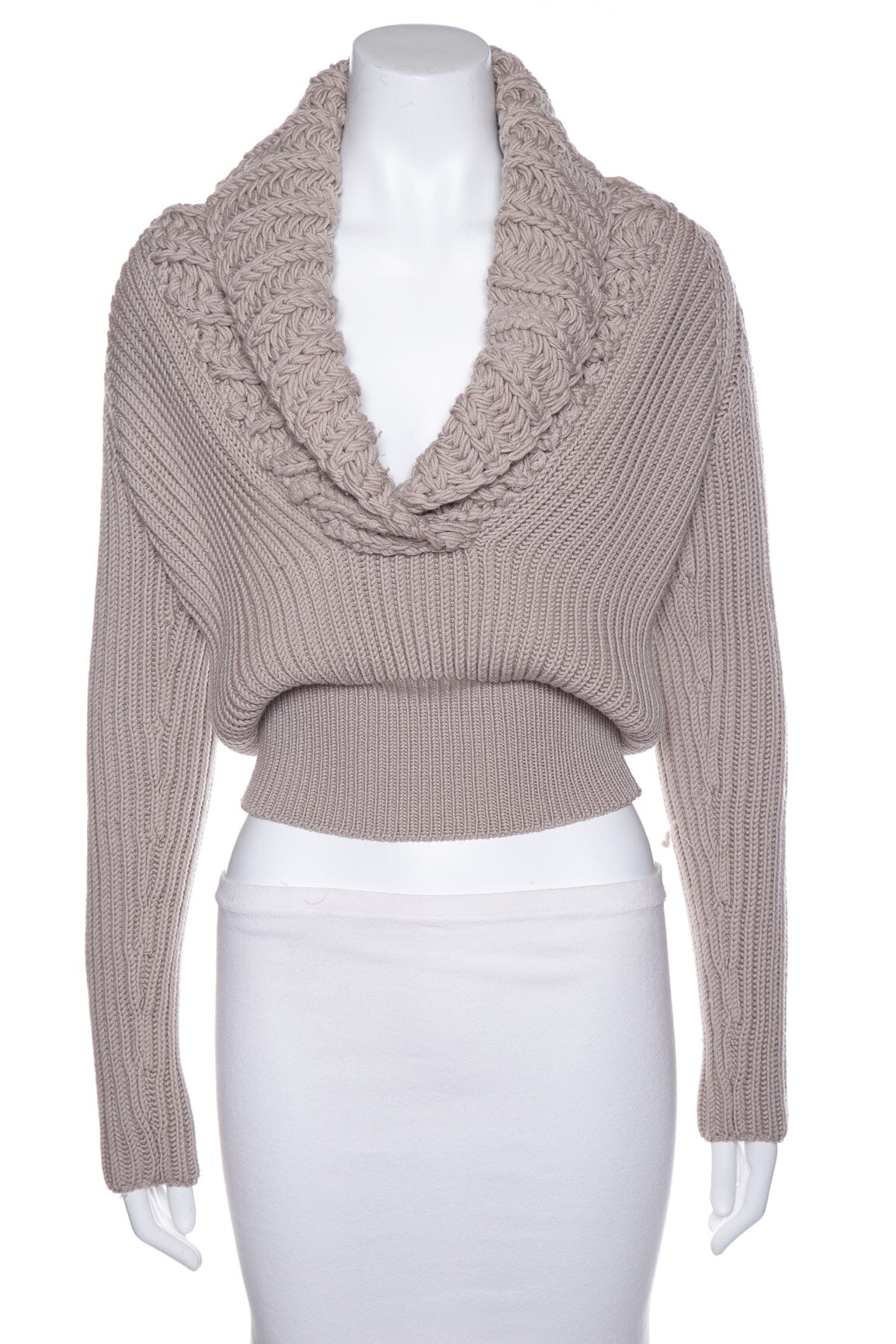 Gucci Grey Thick Collar Fitted Sweater SZ S