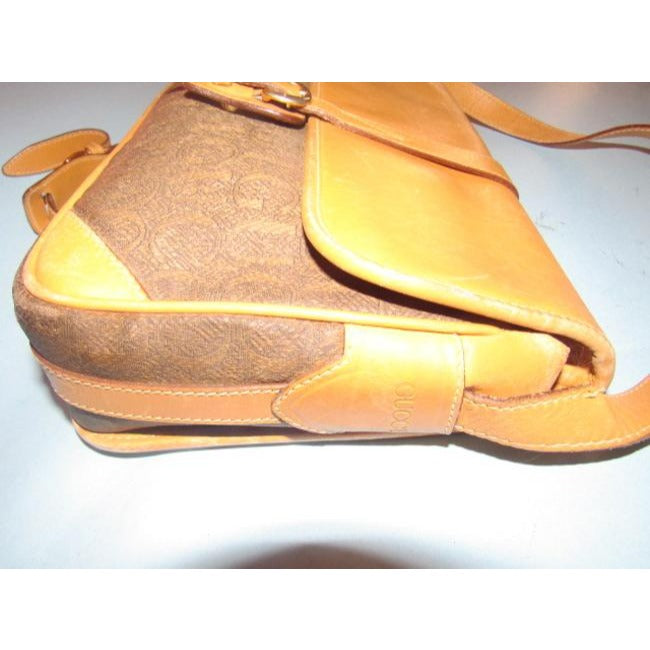 Gucci Gg Supreme Shoulder Heavy Gucci Logo In Brown Coated Canvas And Leather Cross Body Bag