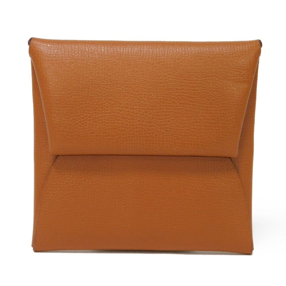 HERMES Coin case Vaugham Tofi Madame Calfskin Pressed Toffee Brown Snap Button Coin Pocket Wallet Bastia Women(Unisex) Used