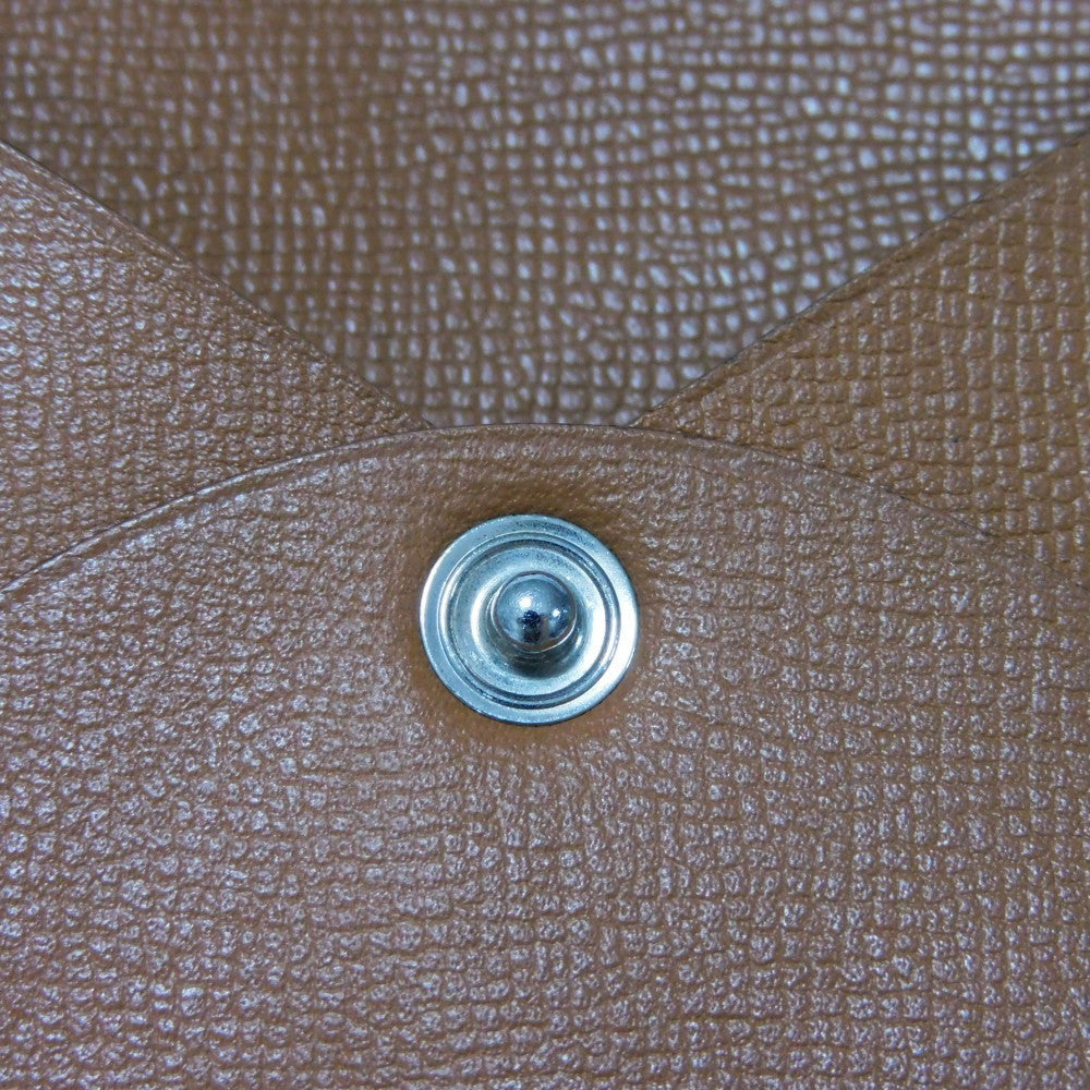 HERMES Coin case Vaugham Tofi Madame Calfskin Pressed Toffee Brown Snap Button Coin Pocket Wallet Bastia Women(Unisex) Used