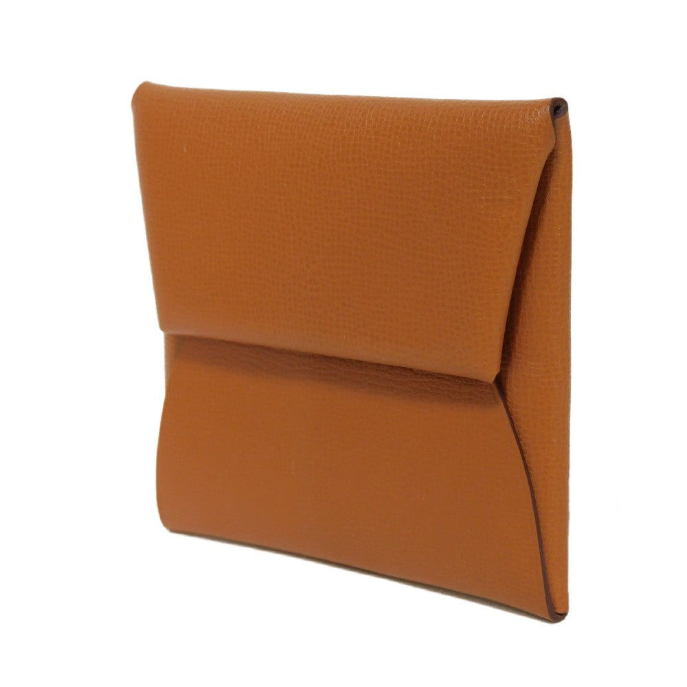 HERMES Coin case Vaugham Tofi Madame Calfskin Pressed Toffee Brown Snap Button Coin Pocket Wallet Bastia Women(Unisex) Used