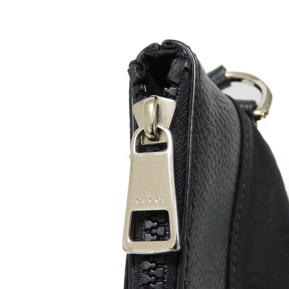GUCCI Shoulder Bag 510342 K28BN 1000 Nylon canvas x calf leather (embossed) black Logo embossed Calfskin nylon GG nylon Small messenger bag mens(Unisex) Used