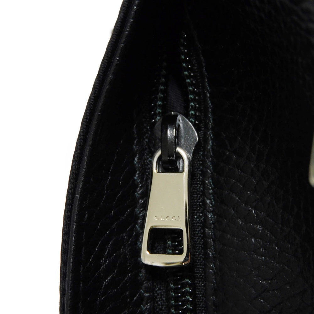 GUCCI Shoulder Bag 510342 K28BN 1000 Nylon canvas x calf leather (embossed) black Logo embossed Calfskin nylon GG nylon Small messenger bag mens(Unisex) Used