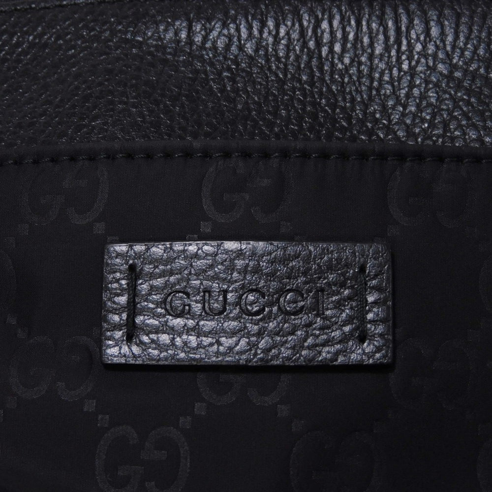 GUCCI Shoulder Bag 510342 K28BN 1000 Nylon canvas x calf leather (embossed) black Logo embossed Calfskin nylon GG nylon Small messenger bag mens(Unisex) Used