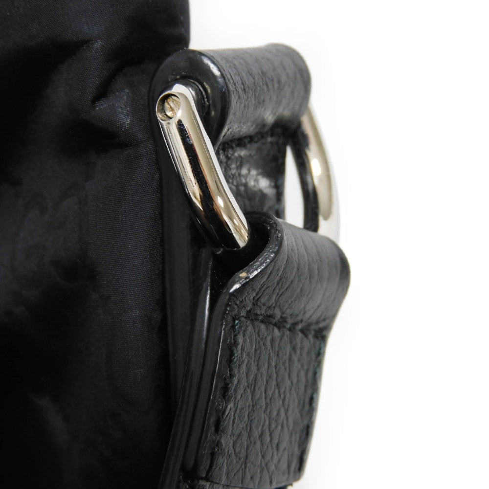 GUCCI Shoulder Bag 510342 K28BN 1000 Nylon canvas x calf leather (embossed) black Logo embossed Calfskin nylon GG nylon Small messenger bag mens(Unisex) Used