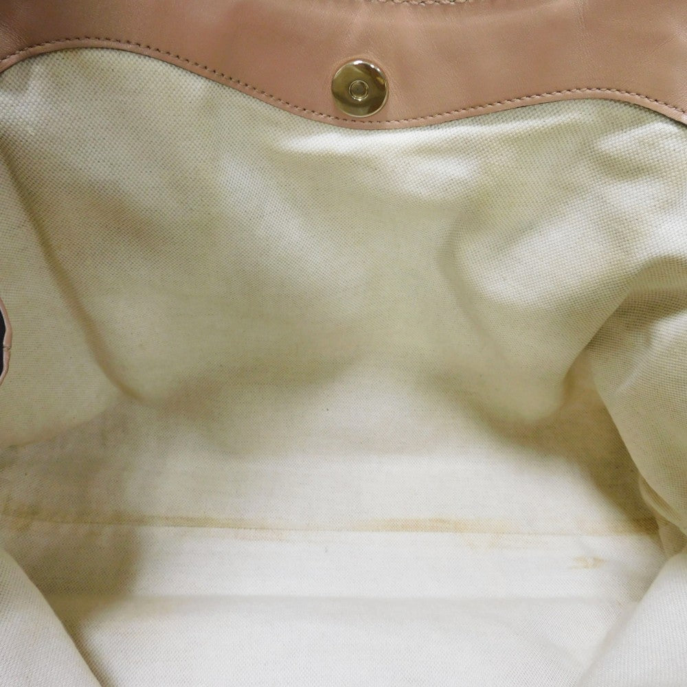 GUCCI Handbag 211944 Diamante canvas x calf leather beige Interlocking G Calfskin Pink Beige Diamante Sookie Tote Bag Women Used