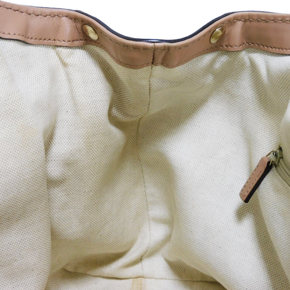 GUCCI Handbag 211944 Diamante canvas x calf leather beige Interlocking G Calfskin Pink Beige Diamante Sookie Tote Bag Women Used