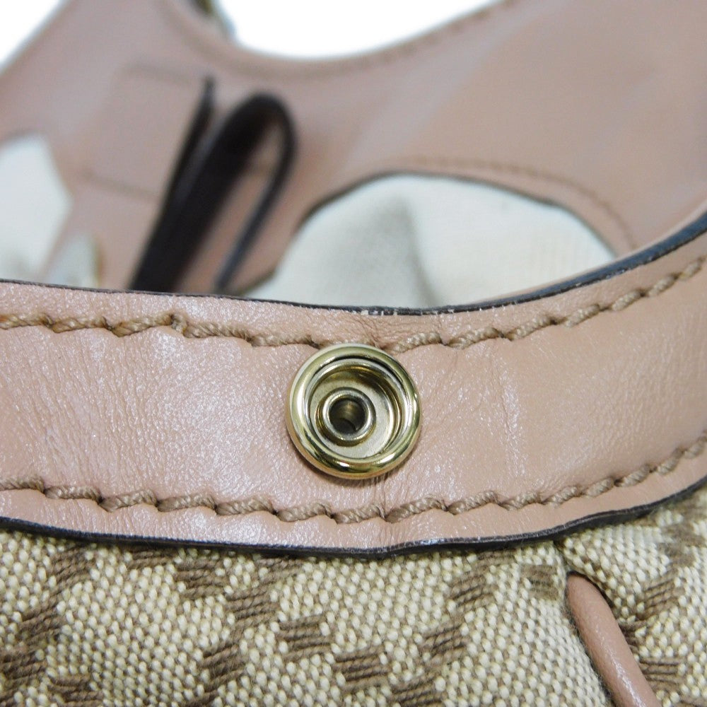 GUCCI Handbag 211944 Diamante canvas x calf leather beige Interlocking G Calfskin Pink Beige Diamante Sookie Tote Bag Women Used
