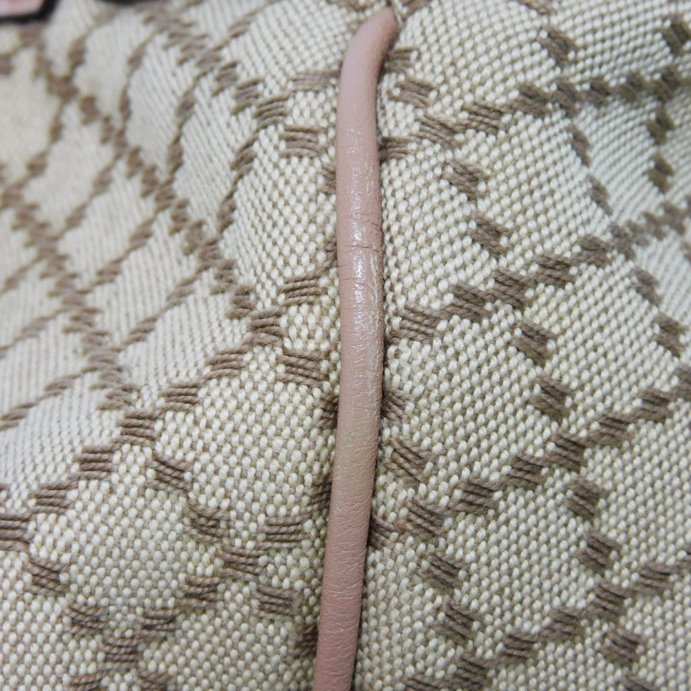 GUCCI Handbag 211944 Diamante canvas x calf leather beige Interlocking G Calfskin Pink Beige Diamante Sookie Tote Bag Women Used