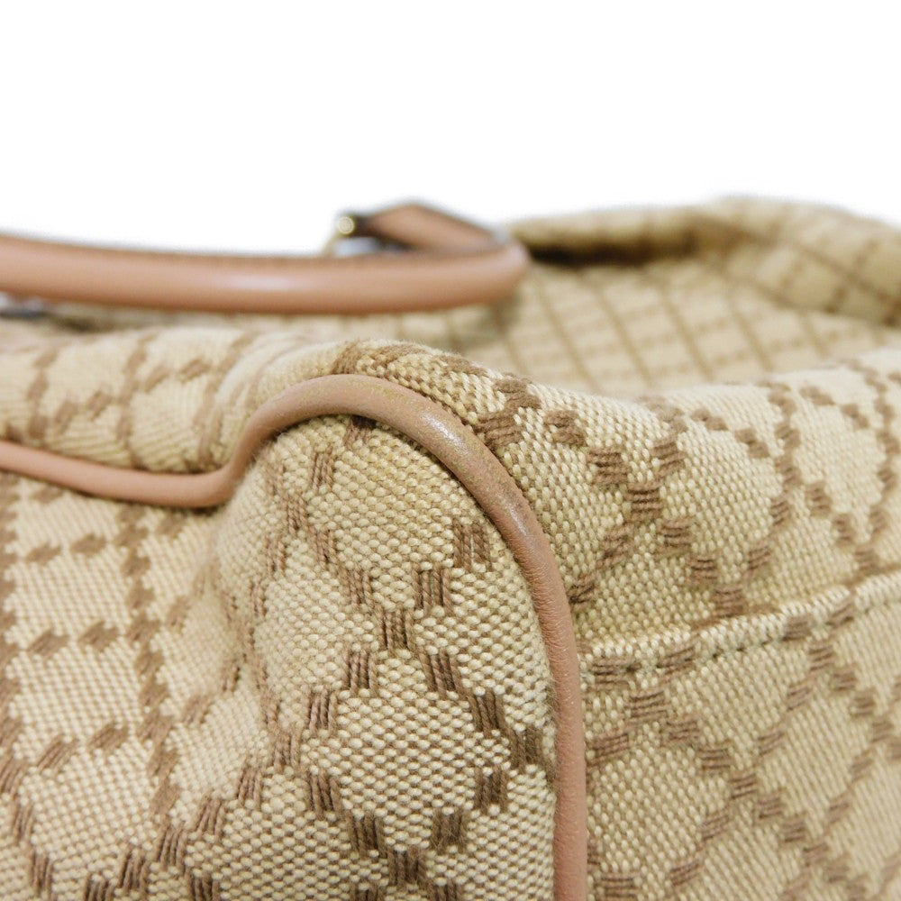 GUCCI Handbag 211944 Diamante canvas x calf leather beige Interlocking G Calfskin Pink Beige Diamante Sookie Tote Bag Women Used