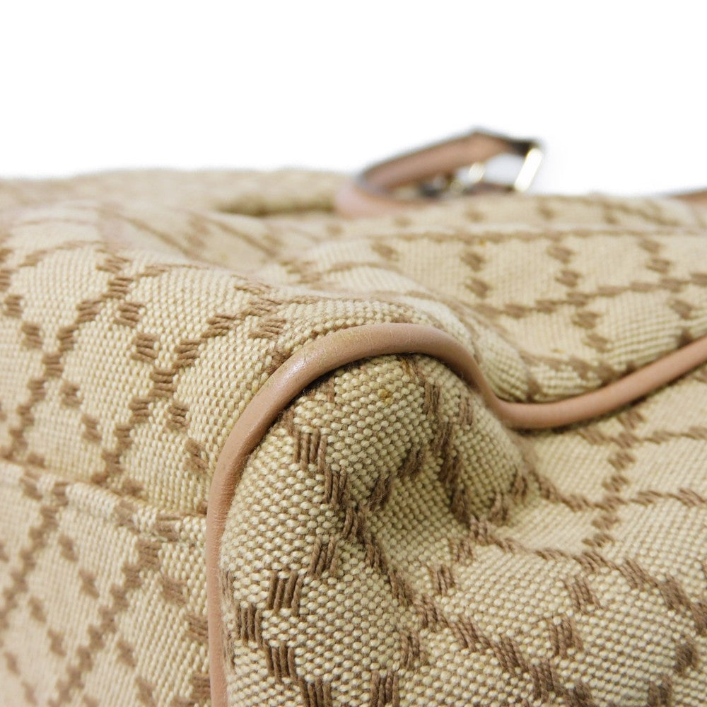 GUCCI Handbag 211944 Diamante canvas x calf leather beige Interlocking G Calfskin Pink Beige Diamante Sookie Tote Bag Women Used