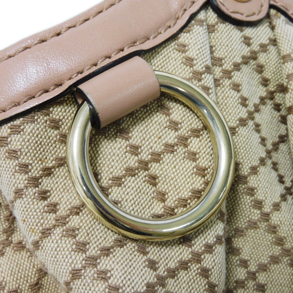 GUCCI Handbag 211944 Diamante canvas x calf leather beige Interlocking G Calfskin Pink Beige Diamante Sookie Tote Bag Women Used