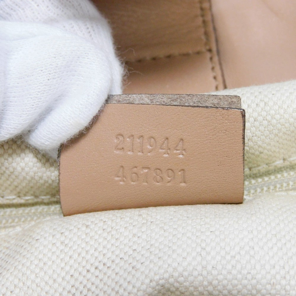 GUCCI Handbag 211944 Diamante canvas x calf leather beige Interlocking G Calfskin Pink Beige Diamante Sookie Tote Bag Women Used