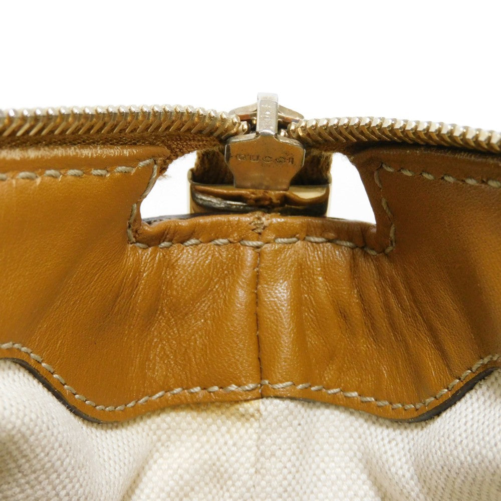 GUCCI Handbag 247902 Diamante canvas x calf leather beige Black Calfskin Brown 2WAY Shoulder Bag Diamante Sookie Tote Bag Women Used