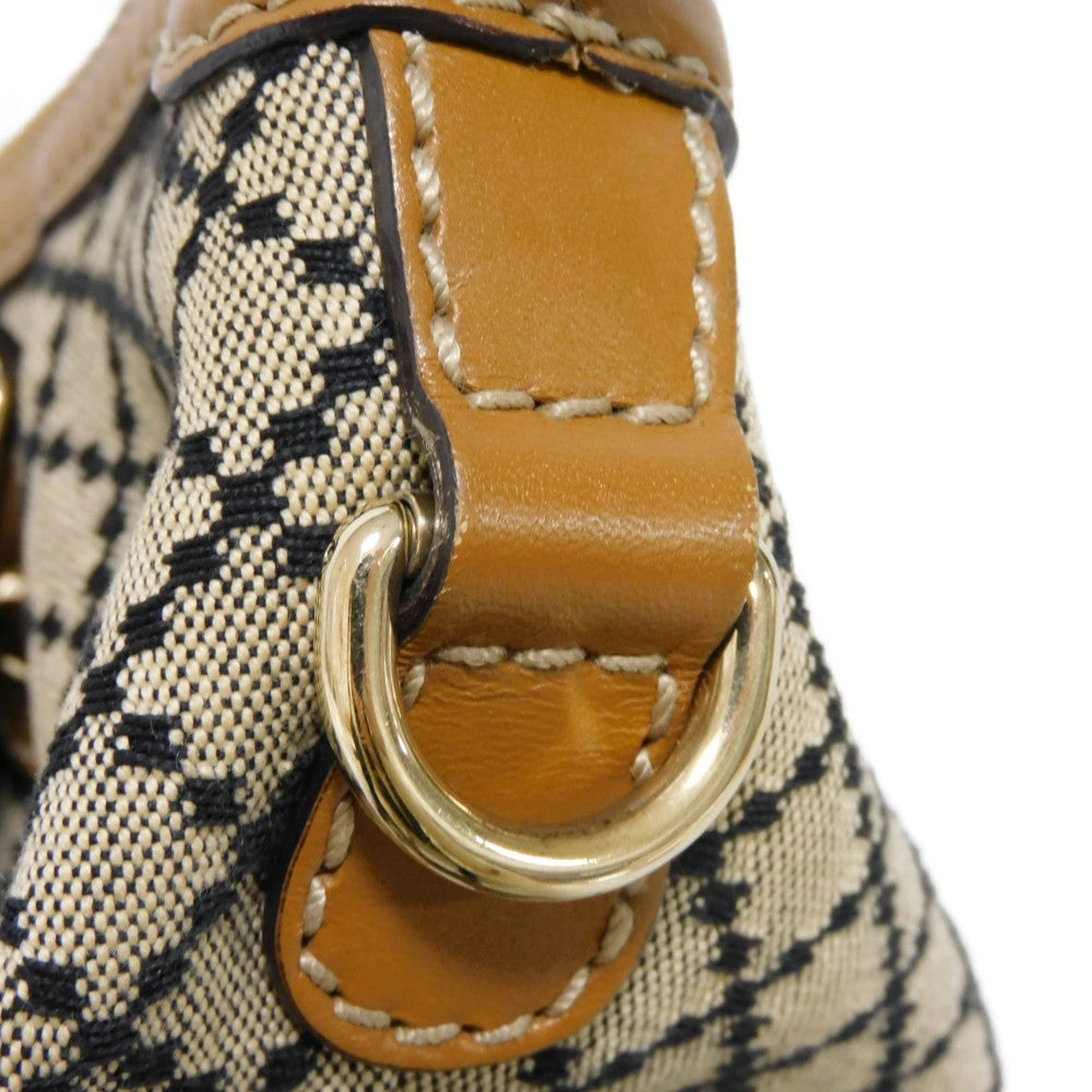 GUCCI Handbag 247902 Diamante canvas x calf leather beige Black Calfskin Brown 2WAY Shoulder Bag Diamante Sookie Tote Bag Women Used