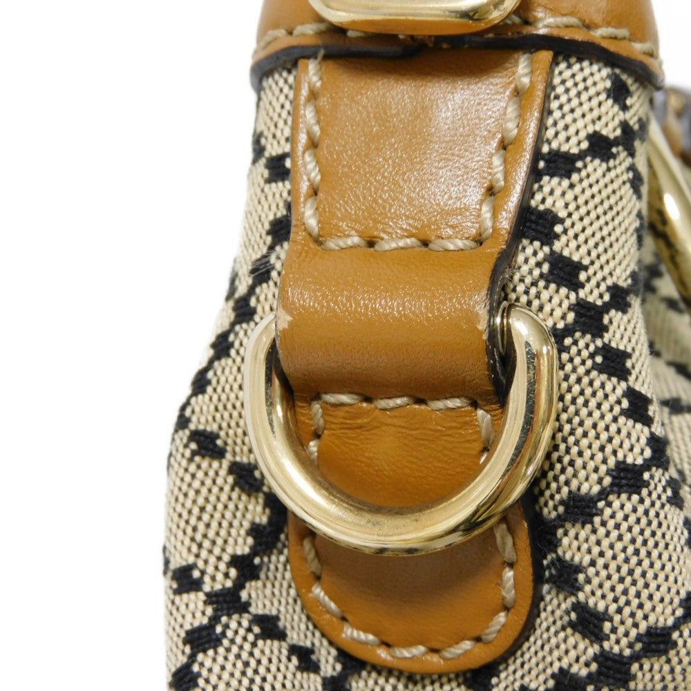 GUCCI Handbag 247902 Diamante canvas x calf leather beige Black Calfskin Brown 2WAY Shoulder Bag Diamante Sookie Tote Bag Women Used