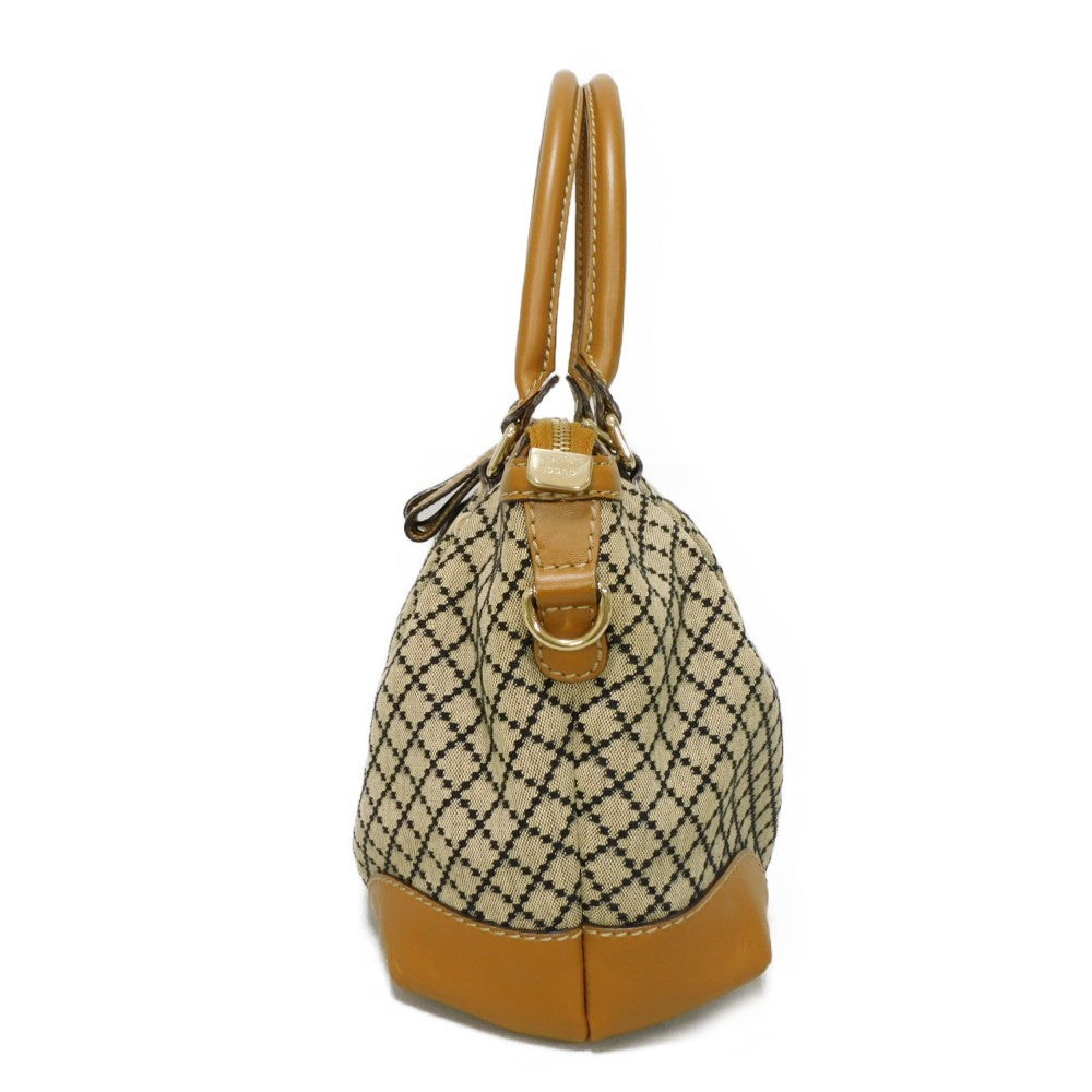 GUCCI Handbag 247902 Diamante canvas x calf leather beige Black Calfskin Brown 2WAY Shoulder Bag Diamante Sookie Tote Bag Women Used