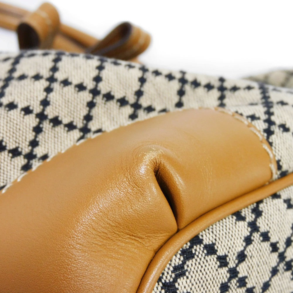 GUCCI Handbag 247902 Diamante canvas x calf leather beige Black Calfskin Brown 2WAY Shoulder Bag Diamante Sookie Tote Bag Women Used