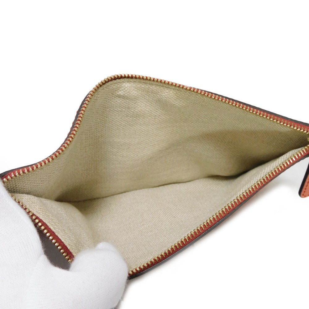 GUCCI Tote Bag 247209 linen natural Calfskin Terracotta Shoulder Bag logo Craft Medium Tote Women Used