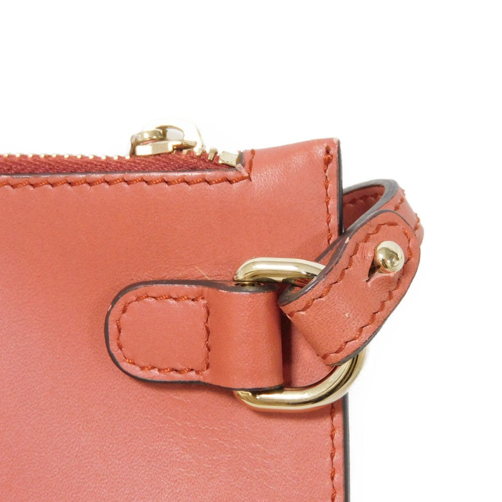 GUCCI Tote Bag 247209 linen natural Calfskin Terracotta Shoulder Bag logo Craft Medium Tote Women Used