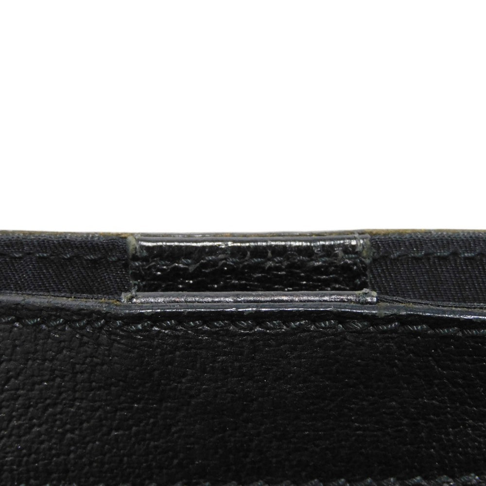GUCCI Tote Bag 152601 GG canvas x calf leather black Calfskin logo embossed leather patch GG canvas tote mens Used