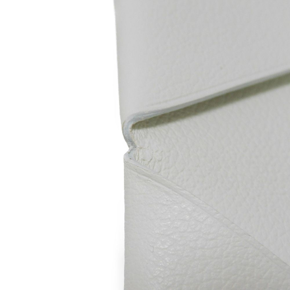HERMES Card Case Evercolor Nata White Ivory Snap Button Bifold Wallet Business Card Holder Pass Case Good Condition Calvi unisex(Unisex) Used