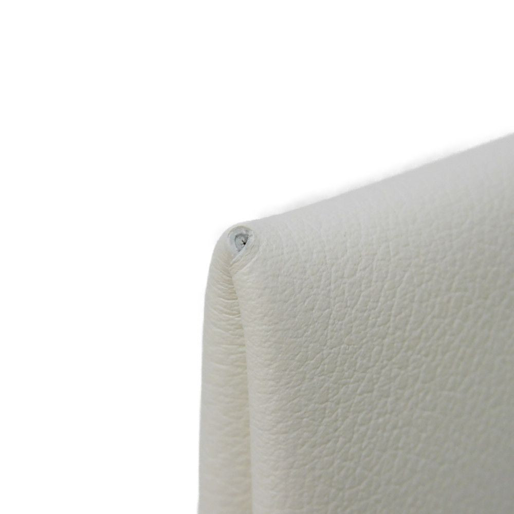 HERMES Card Case Evercolor Nata White Ivory Snap Button Bifold Wallet Business Card Holder Pass Case Good Condition Calvi unisex(Unisex) Used