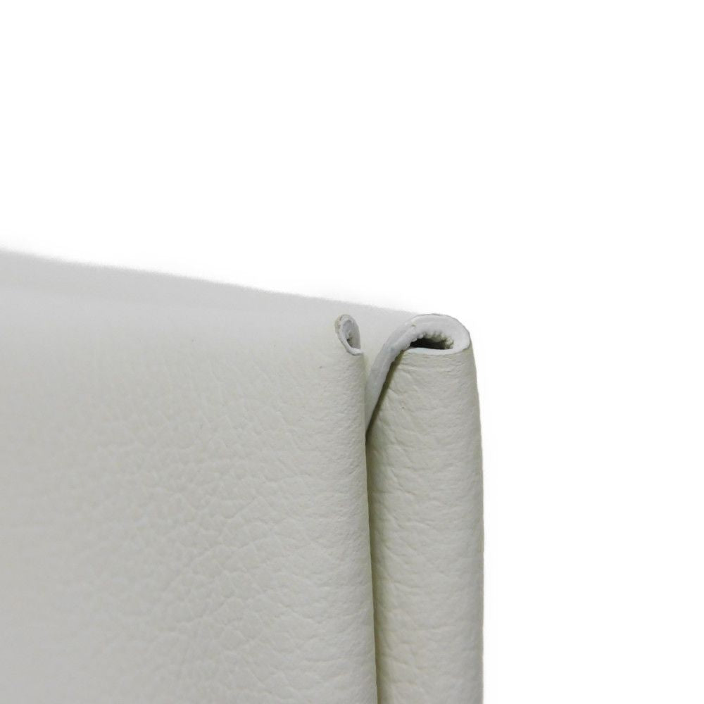 HERMES Card Case Evercolor Nata White Ivory Snap Button Bifold Wallet Business Card Holder Pass Case Good Condition Calvi unisex(Unisex) Used